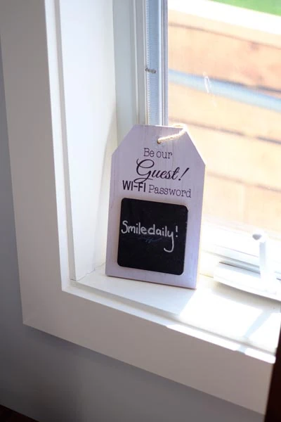 sign at Sackville Smile Centre advertising wifi password